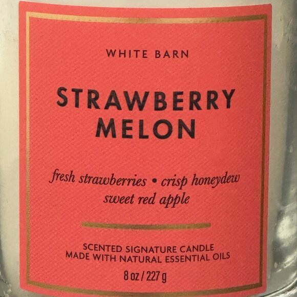 BBW Strawberry Melon White Barn Bath & Body Works Single Wick Candle - Picture 3 of 10